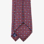 Serà Fine Silk burgundy silk tie with blue circle pattern