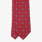 Serà Fine Silk red silk tie with blue floral pattern