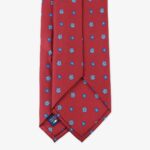 Serà Fine Silk red silk tie with blue floral pattern