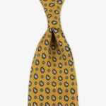 Serà Fine Silk yellow silk tie with blue paisley pattern