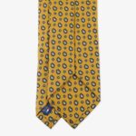 Serà Fine Silk yellow silk tie with blue paisley pattern