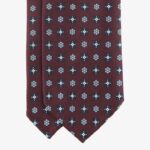 Shibumi Firenze 50oz burgundy silk tie with blue floral pattern II