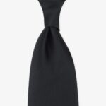 Shibumi Firenze black Japanese jacquard repp silk tie