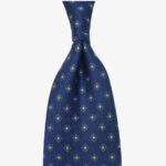 Shibumi Firenze blue silk tie with floral pattern