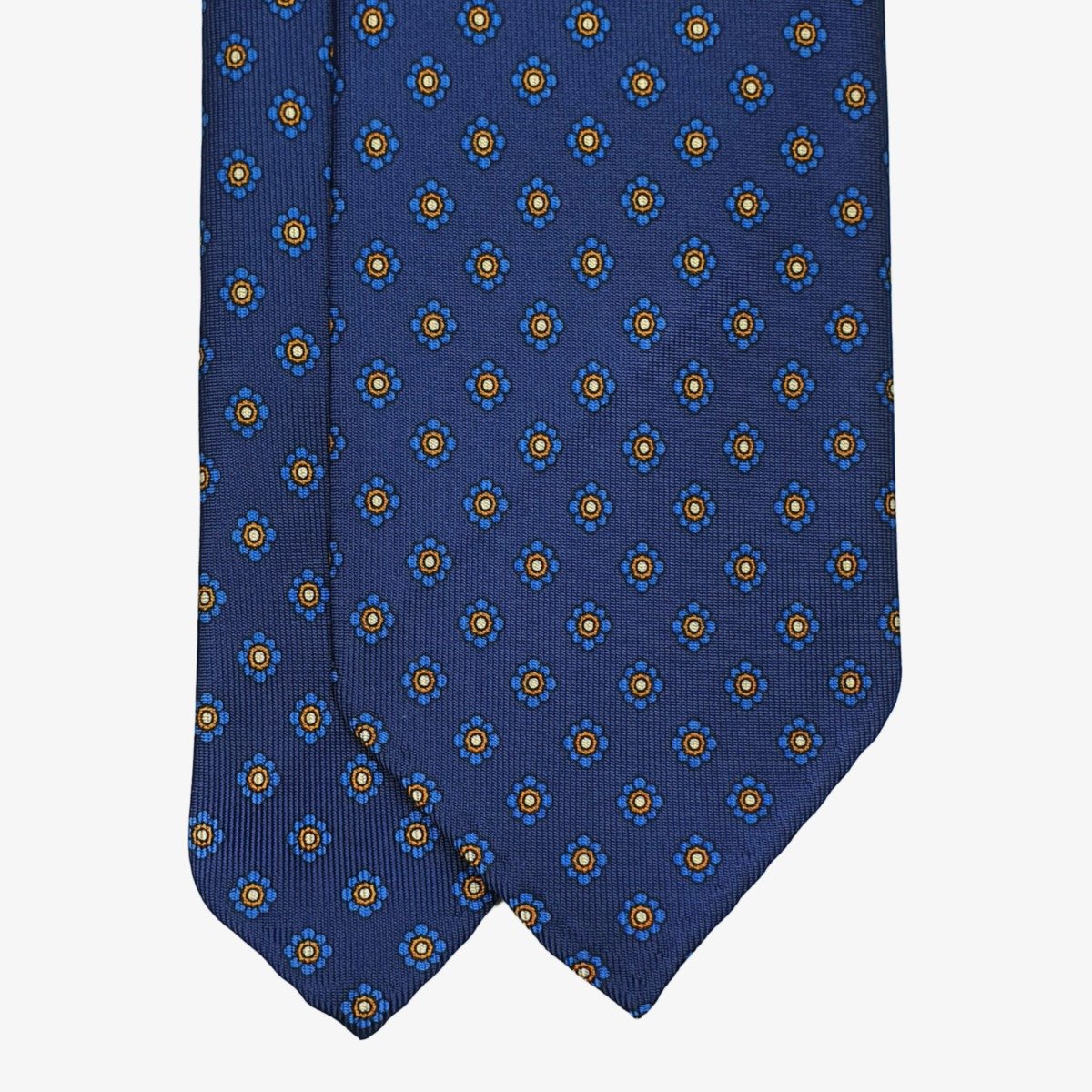 Shibumi Firenze blue silk tie with yellow flowers