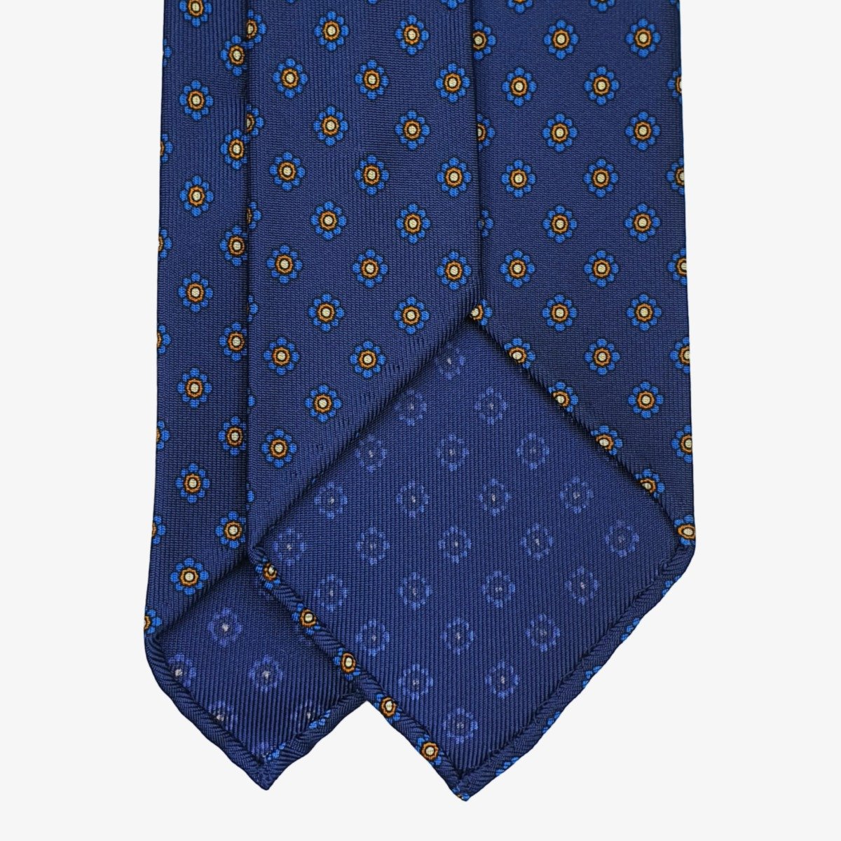 Shibumi Firenze blue silk tie with yellow flowers