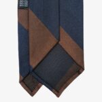 Shibumi Firenze navy and brown repp striped silk tie