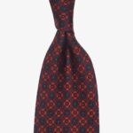 Shibumi Firenze tamsiai raudonas šilkinis kaklaraištis su gėlių raštu II