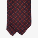 Shibumi Firenze tamsiai raudonas šilkinis kaklaraištis su gėlių raštu II