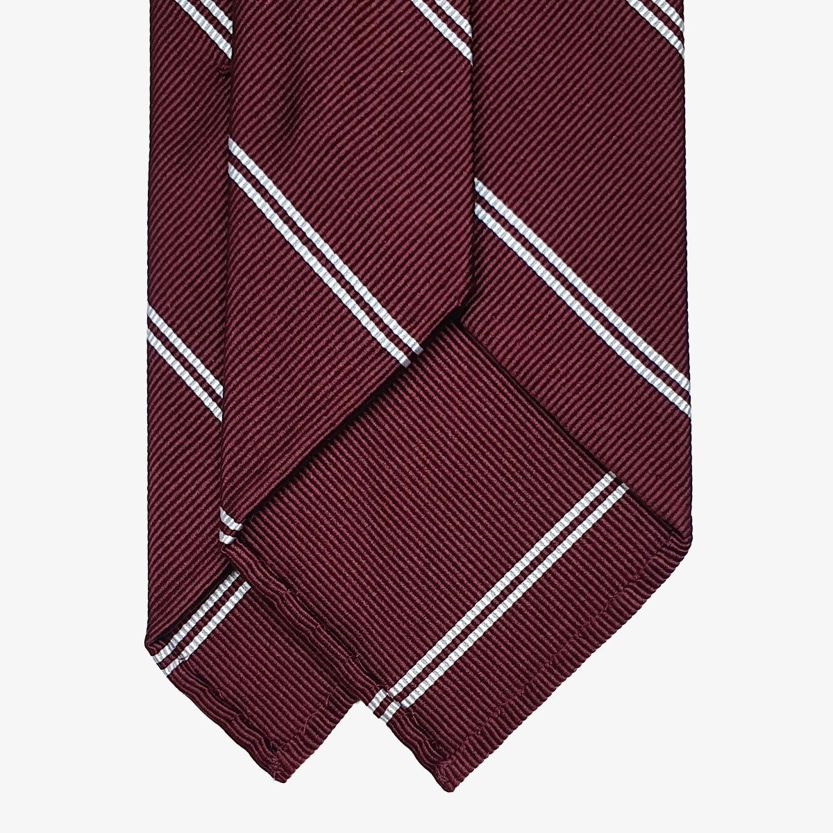 Shibumi Firenze tamsiai raudonas dryžuotas šilkinis kaklaraištis