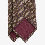 Shibumi Firenze tamsiai raudonas šilkinis kaklaraištis su grandinėlės raštu