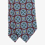 Shibumi Firenze burgundy silk tie with medallion pattern