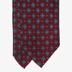 Shibumi Firenze burgundy silk tie with floral pattern