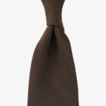 Shibumi Firenze chocolate brown grenadine silk tie