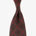 Shibumi Firenze copper Madder silk tie with medallion pattern