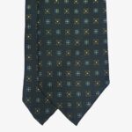 Shibumi Firenze madder green silk tie with yellow flowers