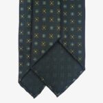 Shibumi Firenze madder green silk tie with yellow flowers