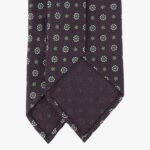 Shibumi Firenze eggplant silk tie with light blue floral pattern