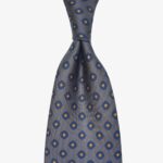 Shibumi Firenze grey silk tie with floral pattern
