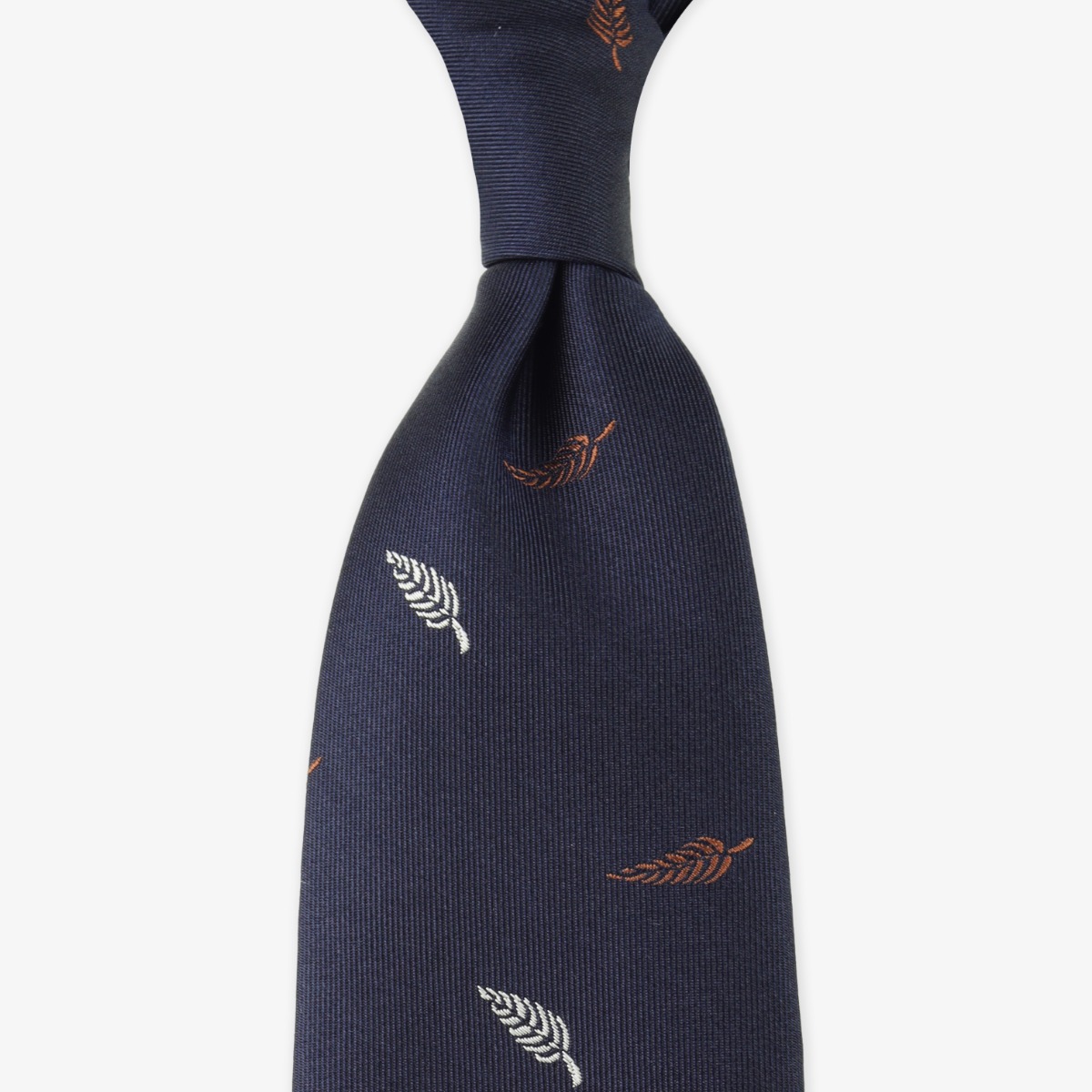 Shibumi Firenze navy jacquard silk tie with floral pattern