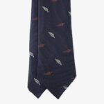 Shibumi Firenze navy jacquard silk tie with floral pattern