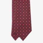 Shibumi Firenze red silk tie with blue and white floral pattern