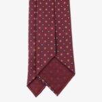 Shibumi Firenze red silk tie with blue and white floral pattern