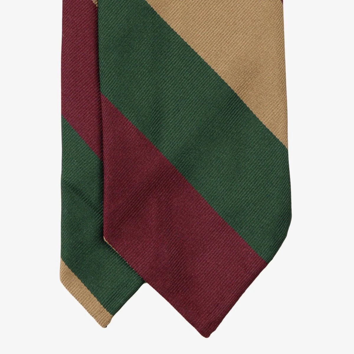 Shibumi Firenze geltonas žalias raudonas dryžuotas šilkinis kaklaraištis