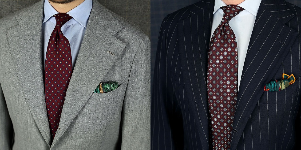 5 essential ties for every occasion - Burgundy tie with a pattern