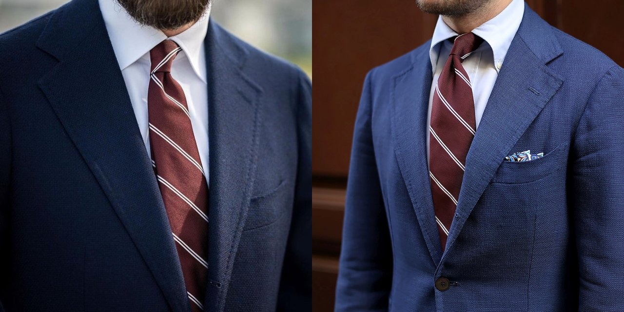 5 universalūs kaklaraiščiai bet kokiai progai - Tamsiai raudonas dryžuotas kaklaraištis