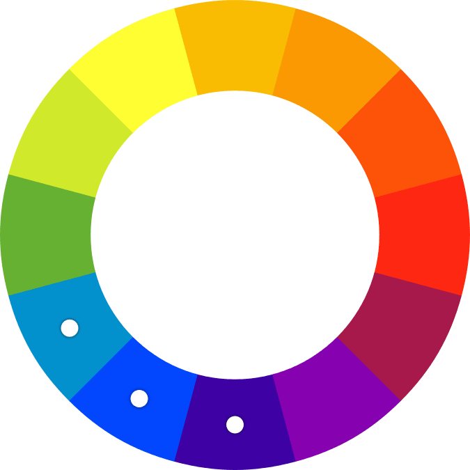 Spalvų ratas - analoginių spalvų schema