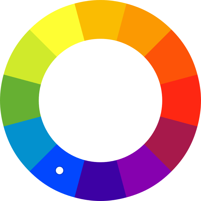Spalvų ratas - monochromatinių spalvų schema