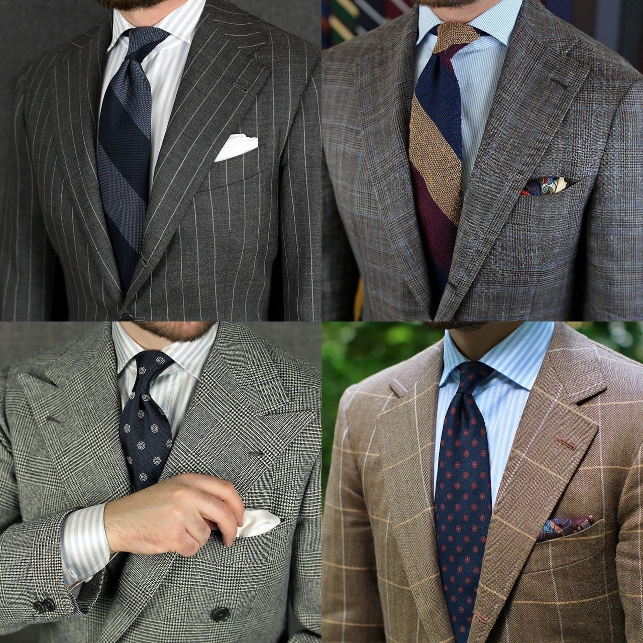 How to match a tie to shirt and suit - three patterns