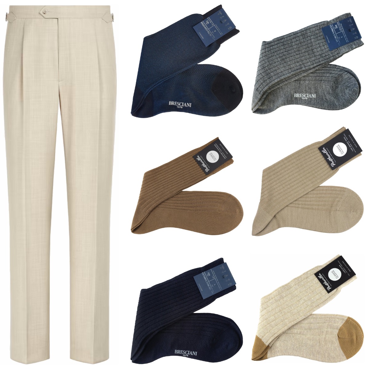 What color socks to wear with beige trousers