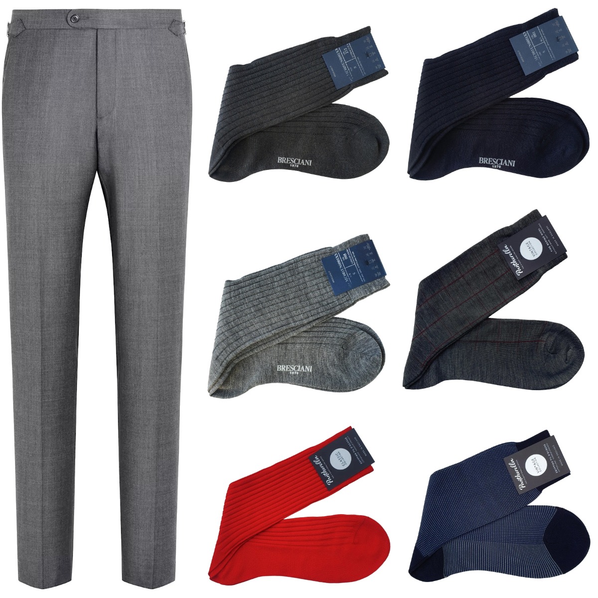 What color socks to wear with grey trousers