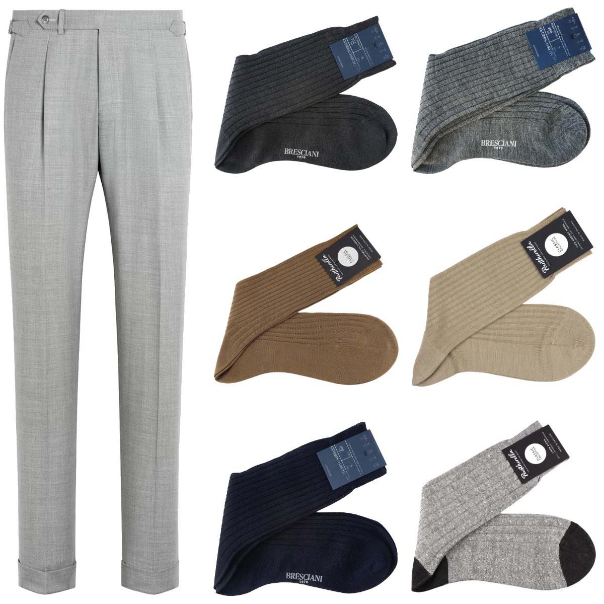 What color socks to wear with light grey trousers