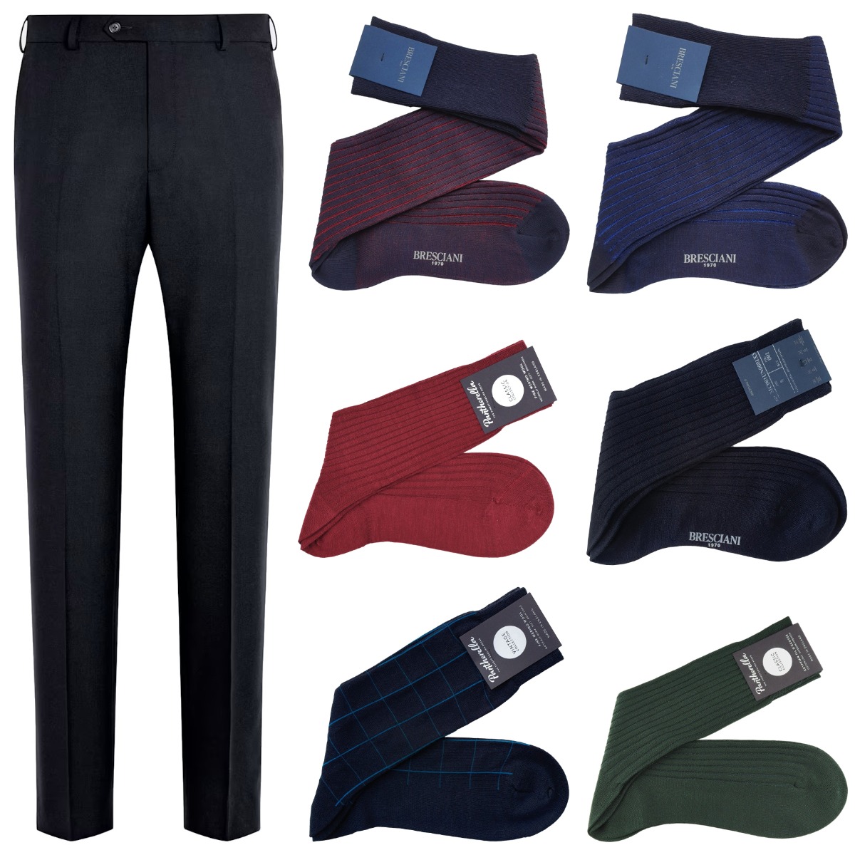 What color socks to wear with navy trousers