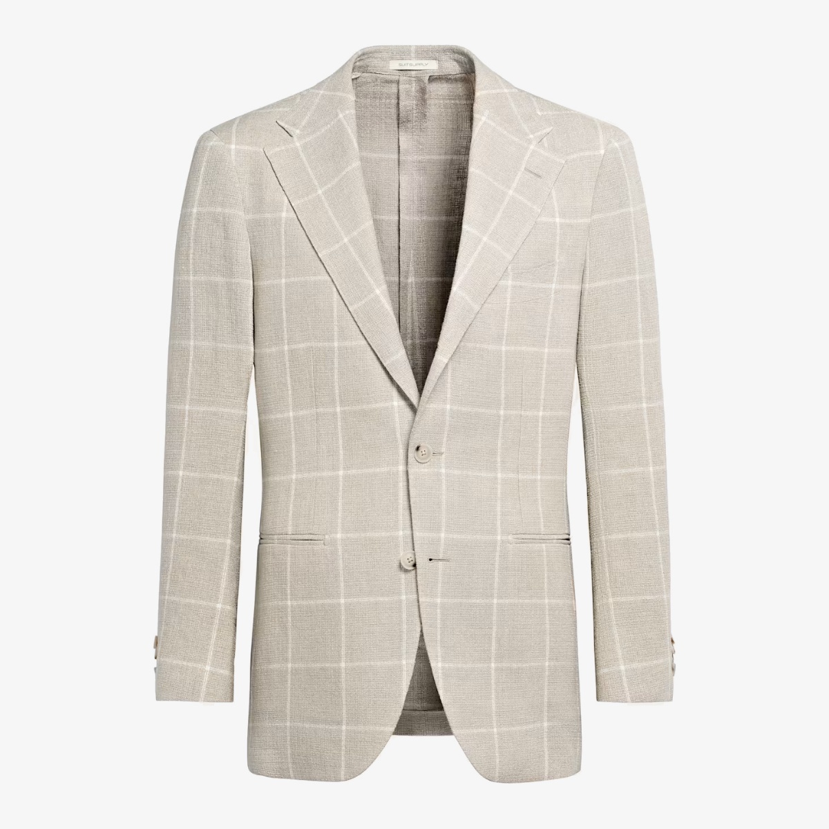 Suitsupply light taupe windowpane relaxed fit Roma blazer