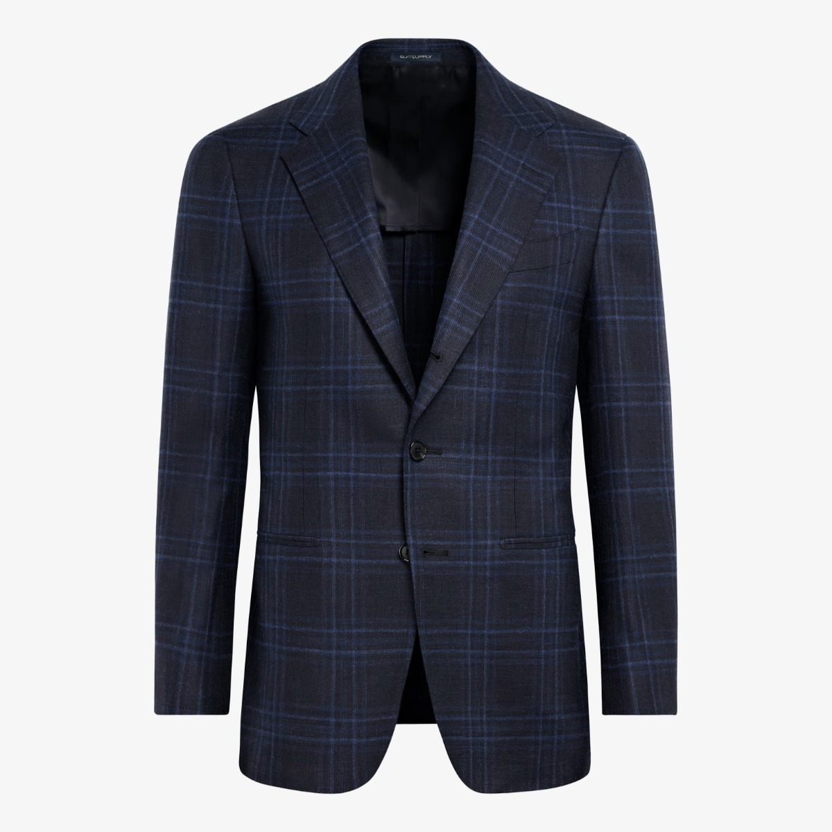 Suitsupply navy checked tailored fit Havana blazer