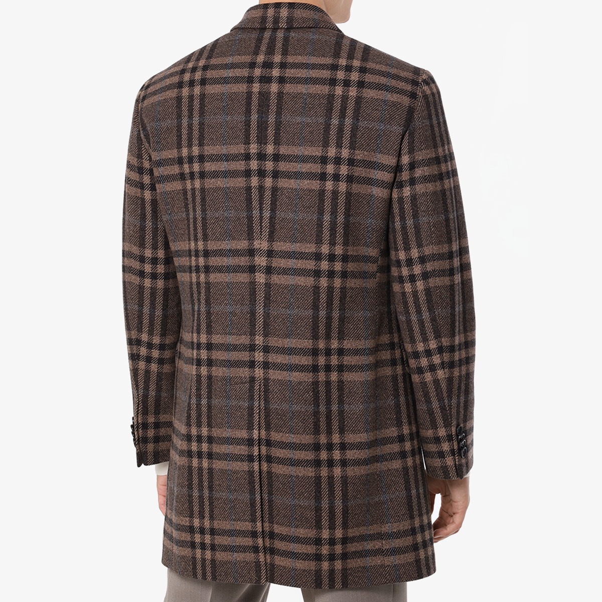 BML Brown Wool And Cashmere Glen Plaid Overcoat - The Noble Dandy