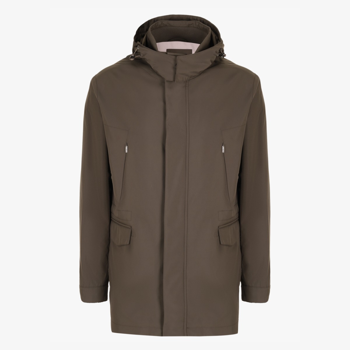 BML taupe brown hooded parka