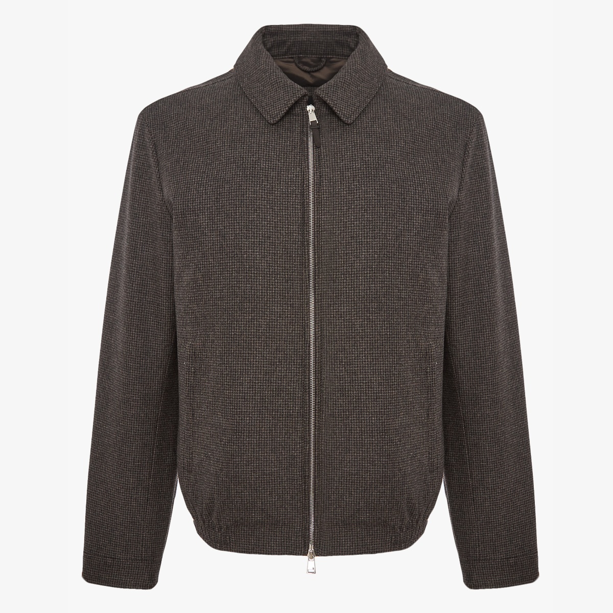 BML dark brown houndstooth wool zip jacket