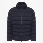 BML navy quilted short down jacket