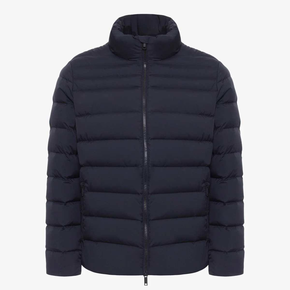BML navy quilted short down jacket