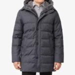 BML grey quilted wool down jacket