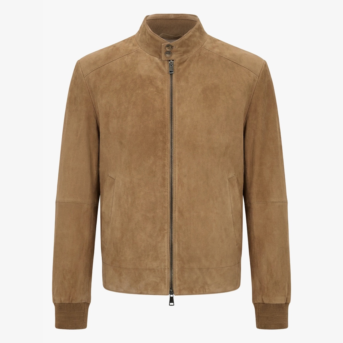 BML tan suede zip jacket