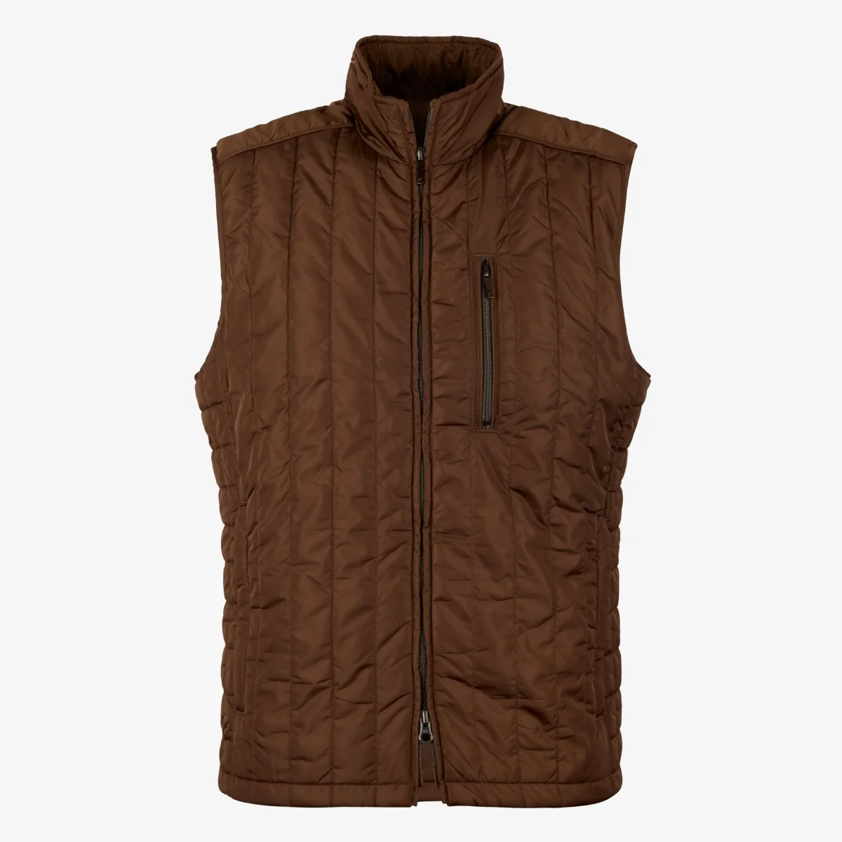 Stenströms brown quilted zip gilet