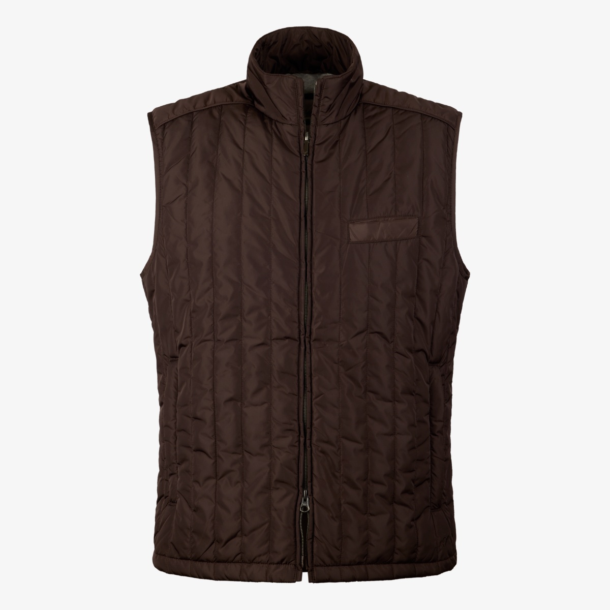 Stenströms dark brown quilted zip gilet