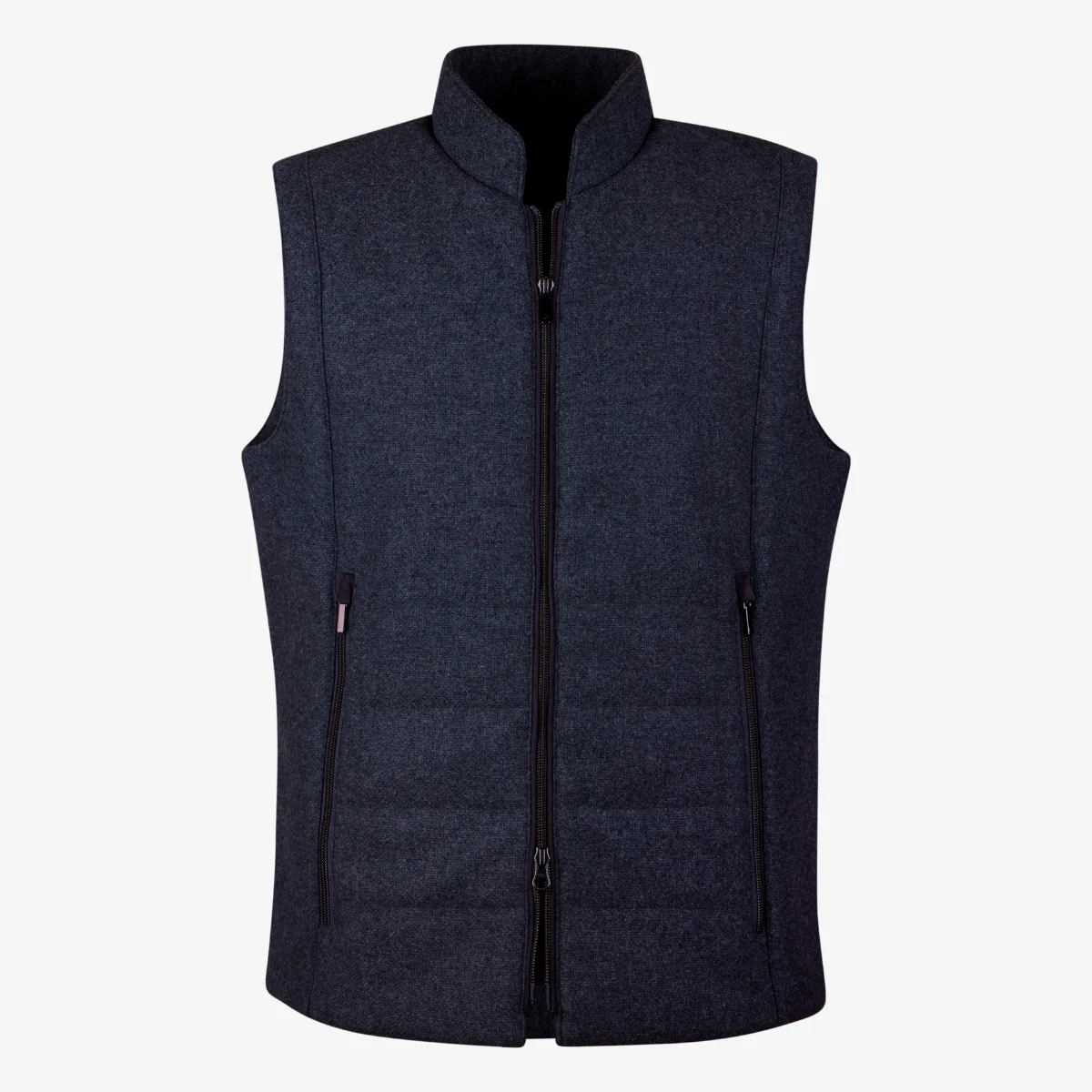 Stenströms navy wool zip gilet