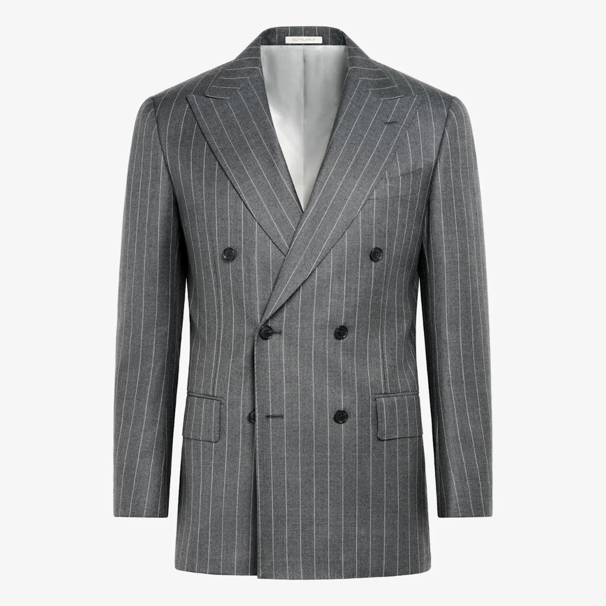 Suitsupply mid grey striped tailored fit Milano suit jacket
